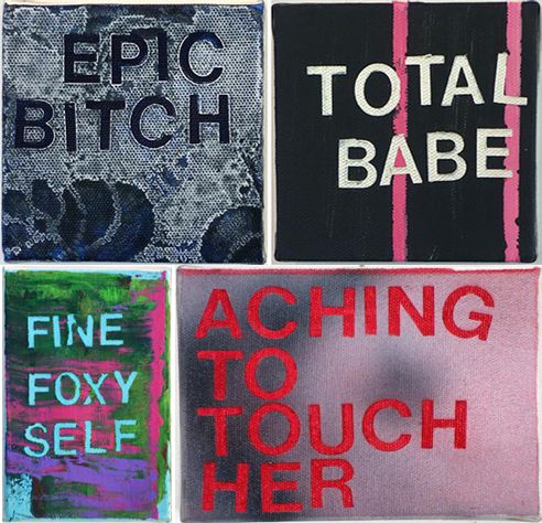Betty Tompkins, Women Words, Phrases, and Stories at Flag Art Foundation, photo 2