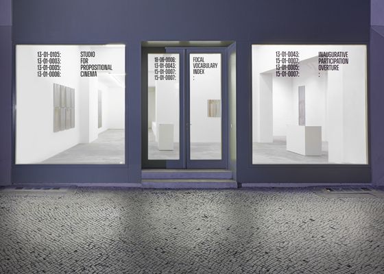 Studio For Propositional Cinema, Focal Vocabulary Index: Inaugurative Participation Overture at Tanya Leighton, photo 6