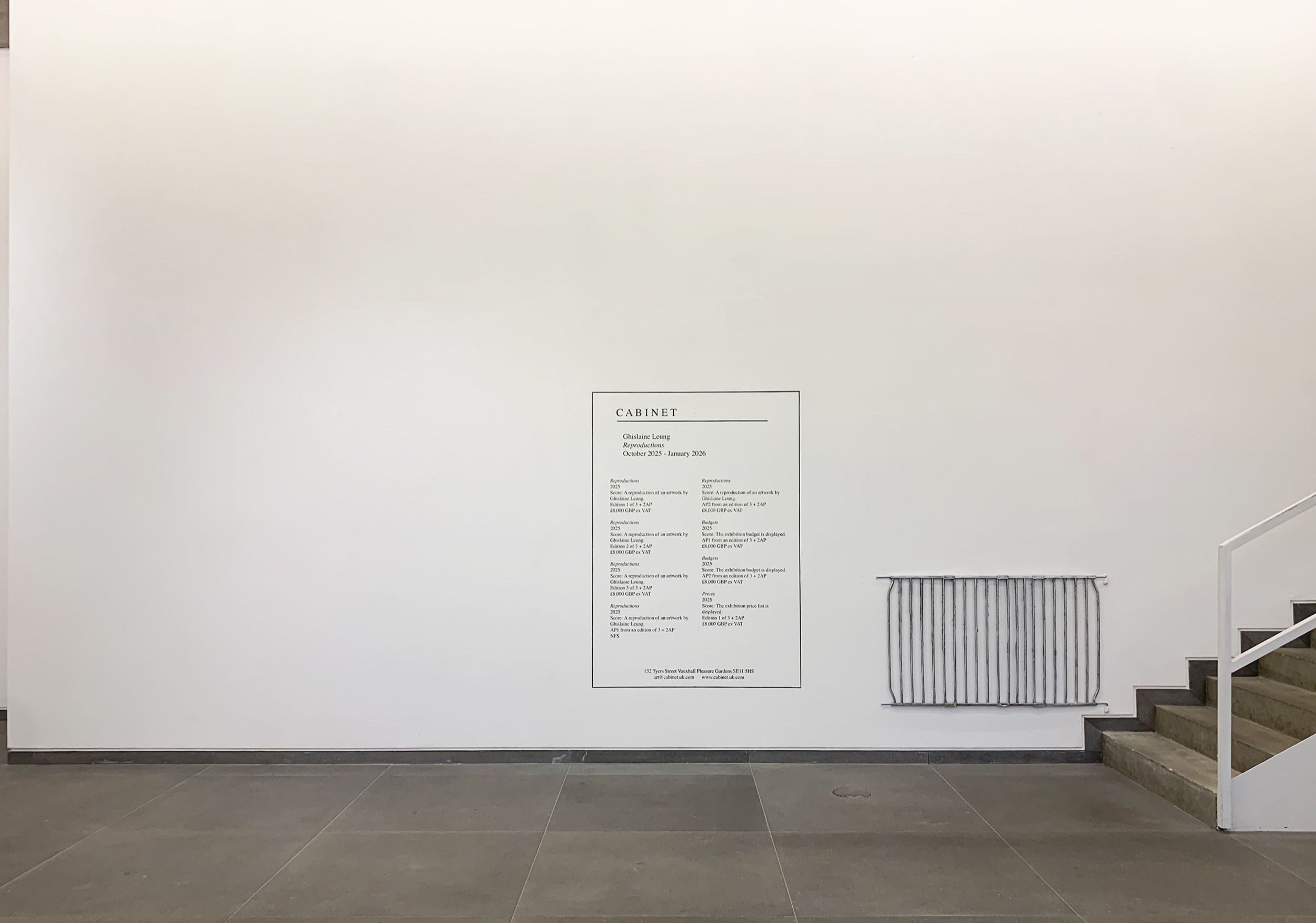 Ghislaine Leung, Reproductions at Cabinet, photo 6