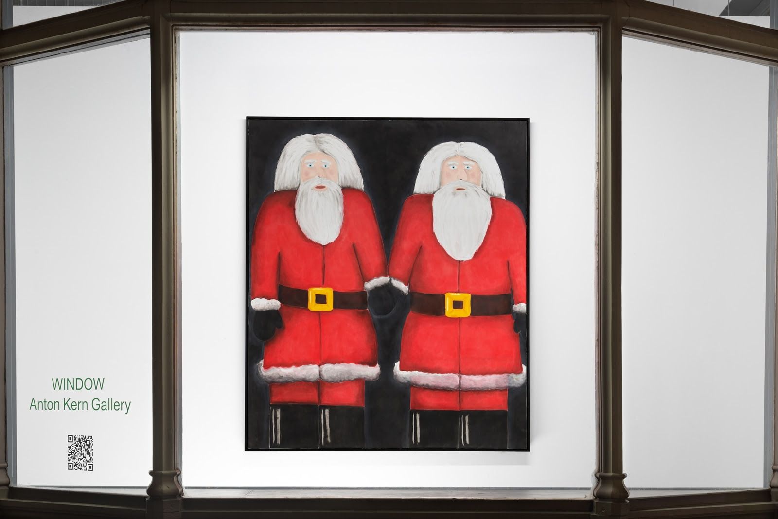 Andrew Sim, Six Werewolves Without Hair (Two Gold, From the Future), Two Santas, Two Daisies, a Sunflower and a Monkey Puzzle Tree at Anton Kern Window, photo 3