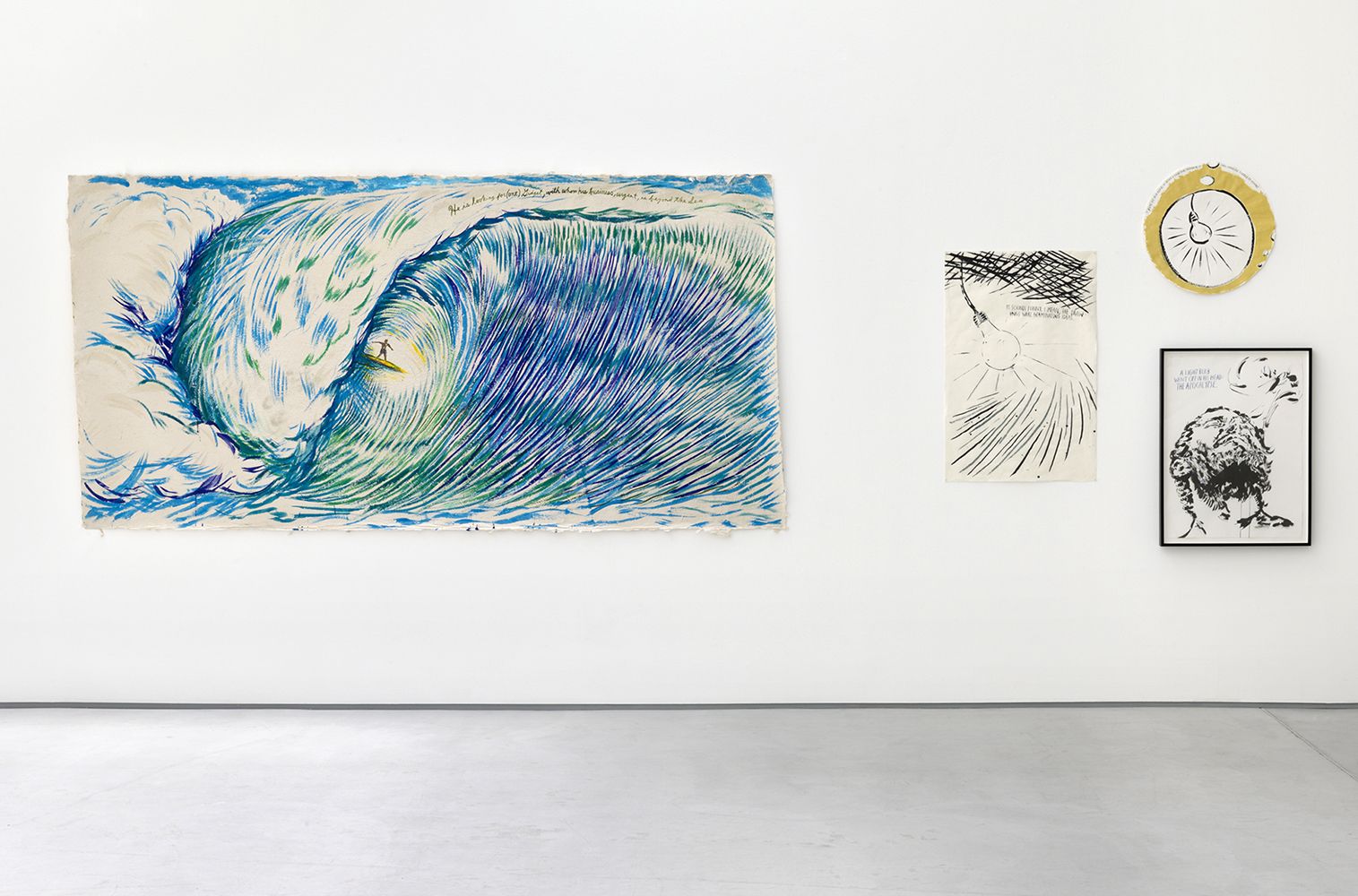 Raymond Pettibon, Bakersfield to Barstow to Cucamonga to Hollywooyd at Sadie Coles, photo 6