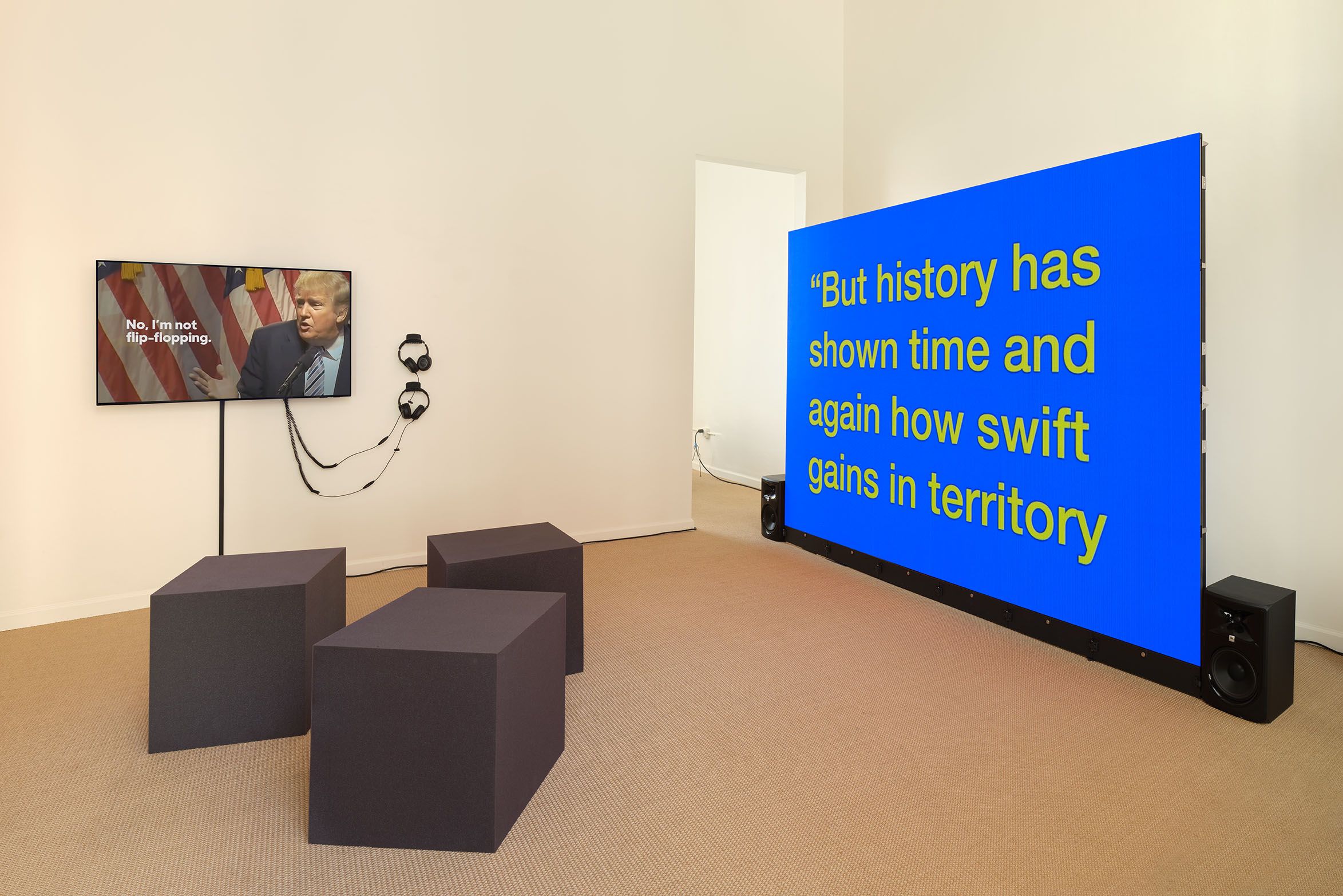 Tony Cokes, All About Evil (Selected Works: 2006–2022) at Hannah Hoffman, photo 2