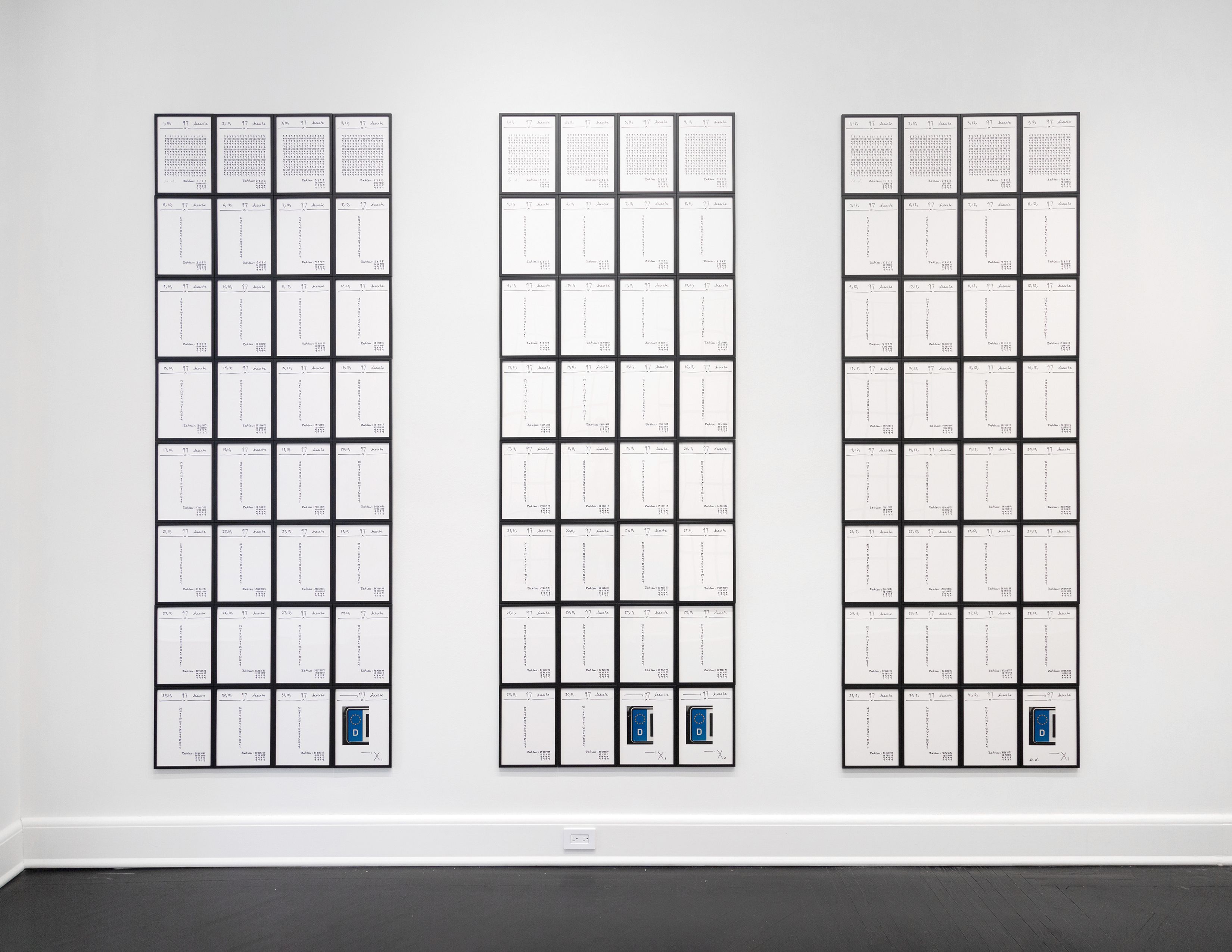 Hanne Darboven, Europa 97 at Petzel, photo 3