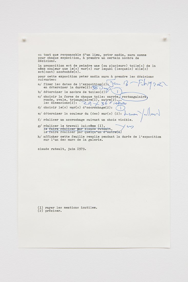 Claude Rutault, A Proposal to Peter Nadin, 1979; realized 2022 at Off Paradise, photo 16