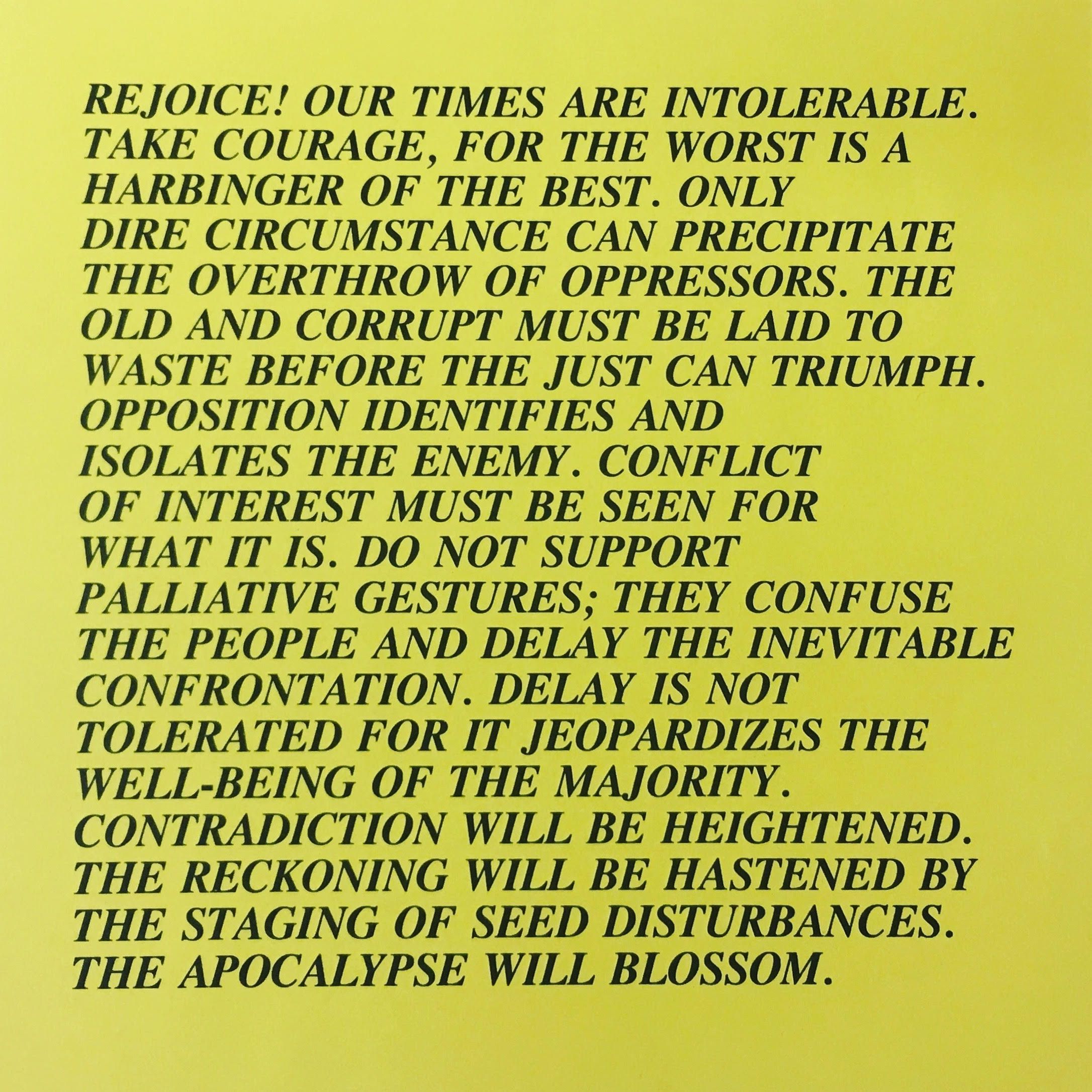 Jenny Holzer, Rejoice! Our Times Are Intolerable: Street Posters, 1977-82 at Alden Projects, photo 8
