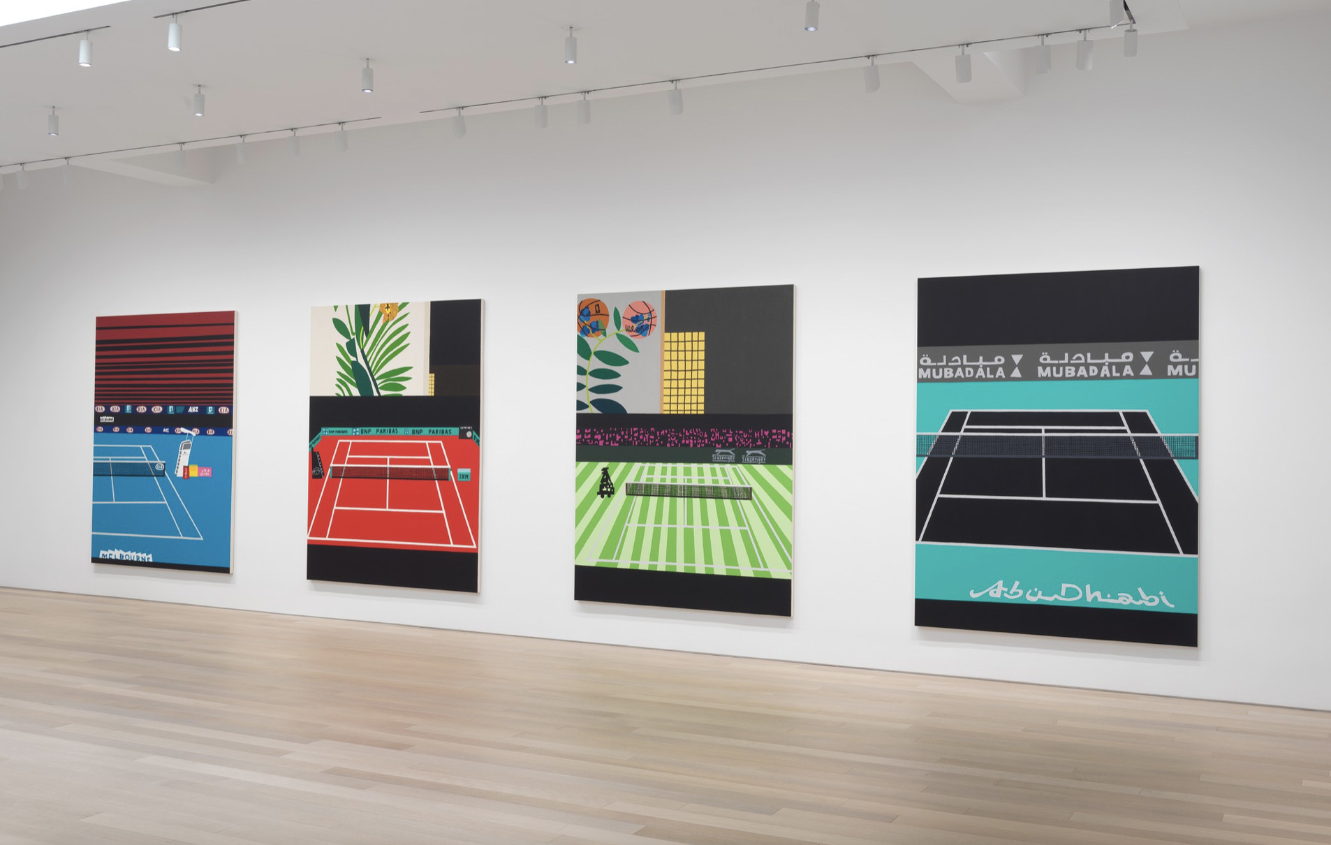 Jonas Wood, Four Tennis Courts at Gagosian, photo 2