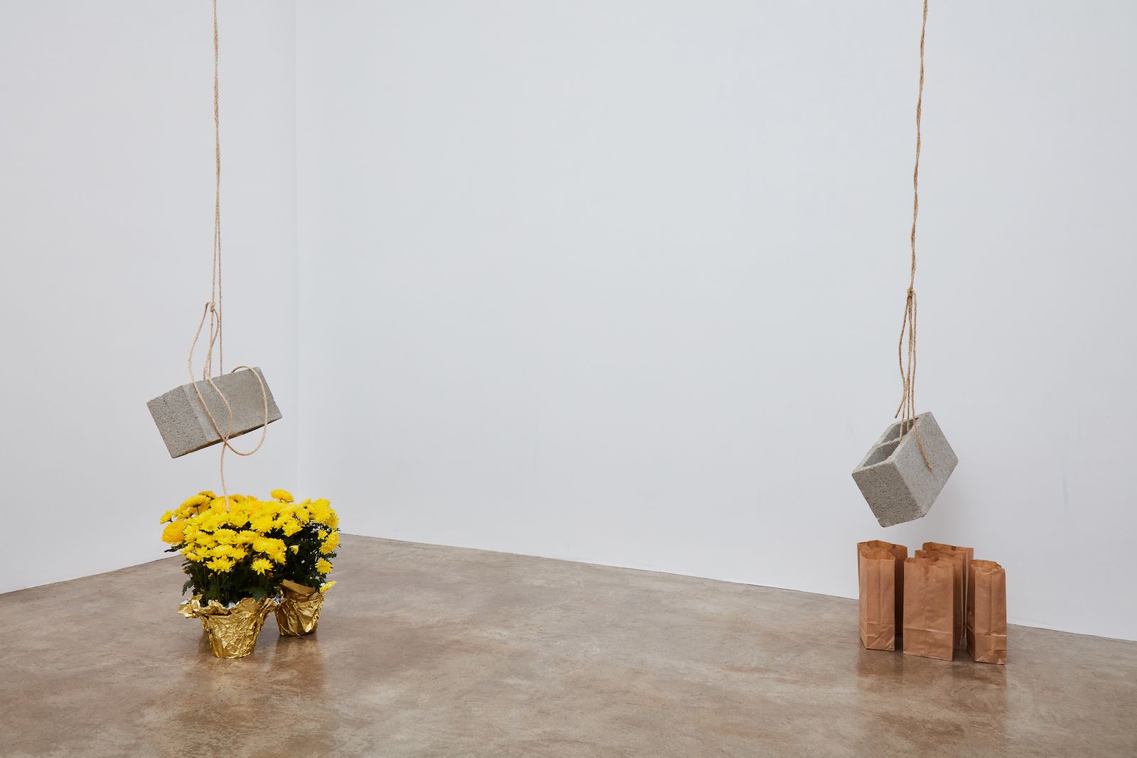 Bas Jan Ader, Light vulnerable objects threatened by eight cement bricks at Meliksetian Briggs, photo 5
