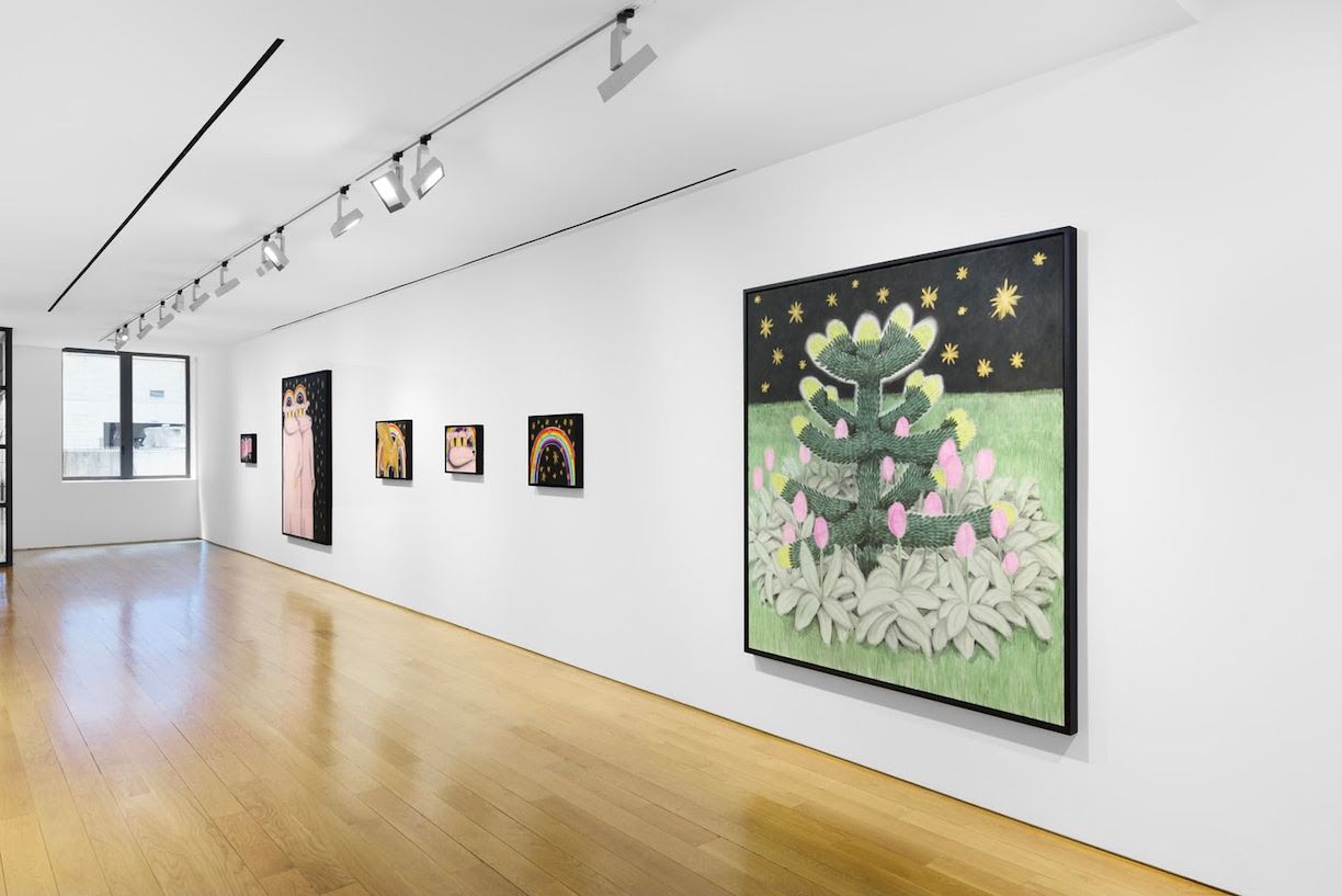 Andrew Sim, Two Pink Birds With a Gold Nest at Anton Kern, photo 3