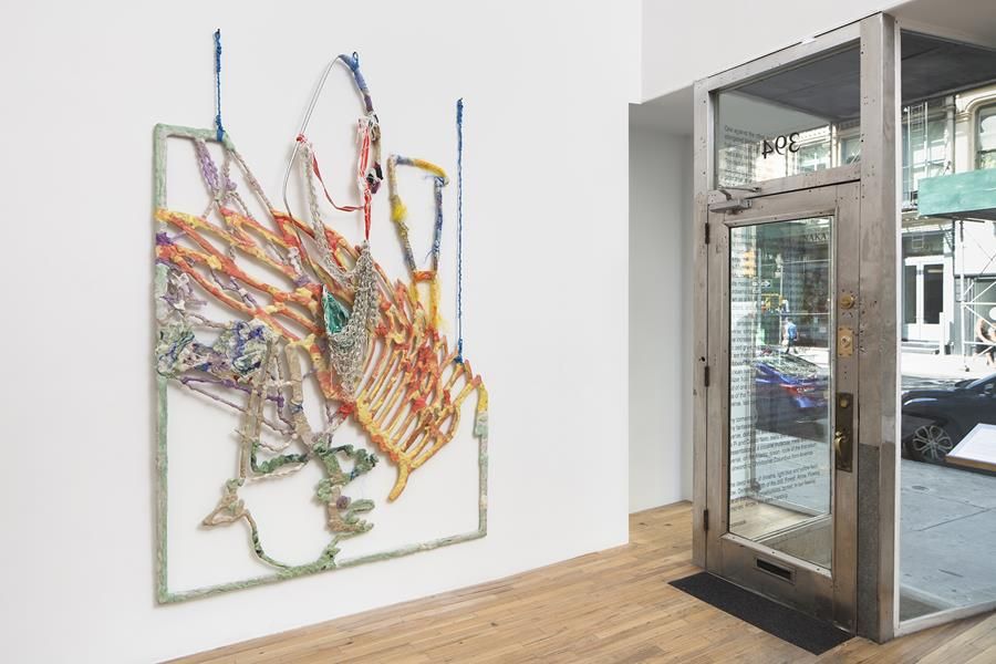 Julien Creuzet, Flapping Feathers Our Hands Our Wings Glimmer to Dance the Orange Sky at Andrew Kreps, photo 2